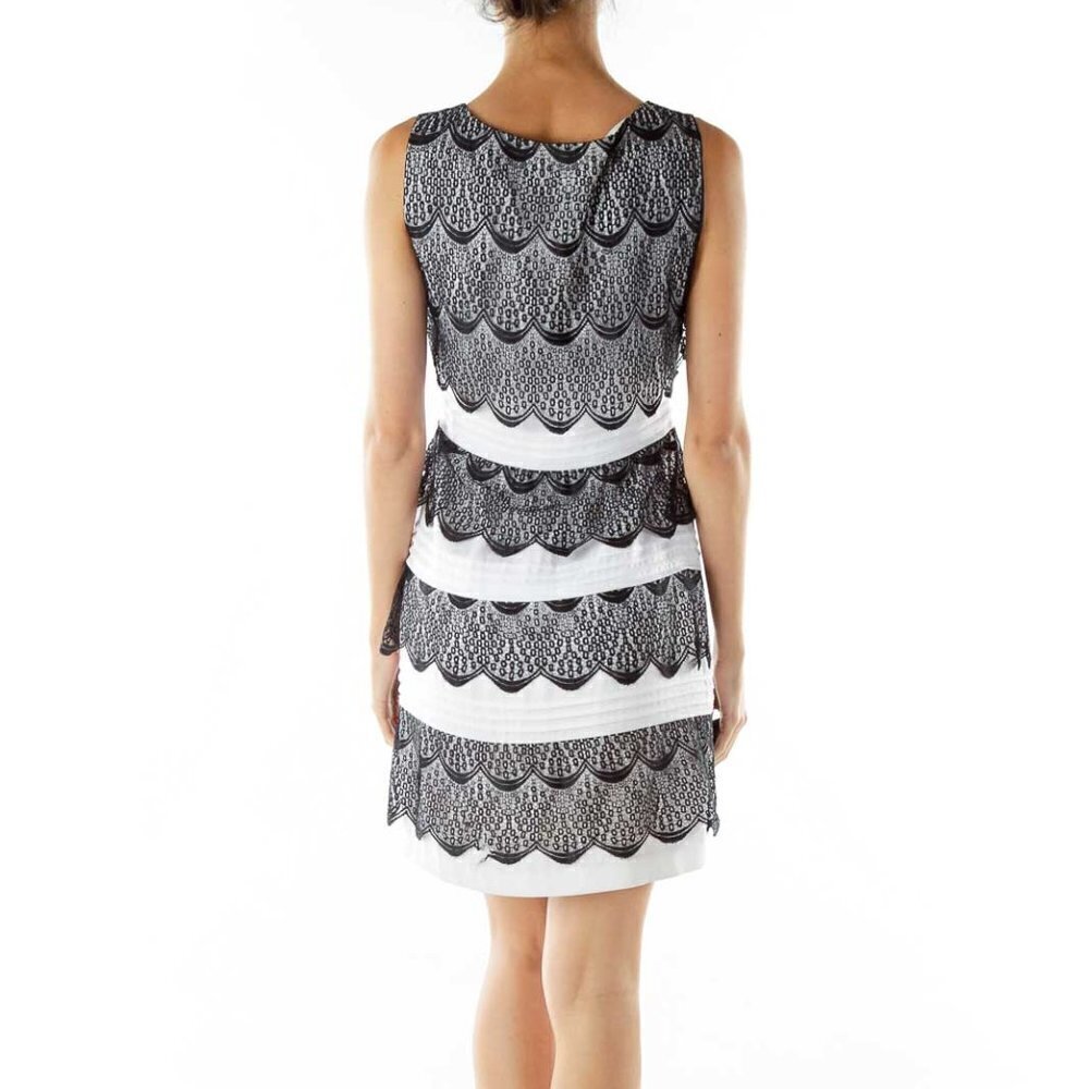 BCBG MaxAzria Black White Lace Cocktail Dress - Picture 2 of 3